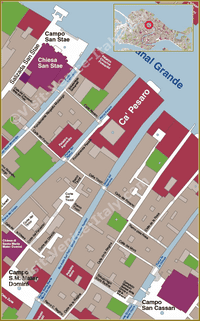 Location Map of Oriental Art Museum Ca' Pesaro in Venice