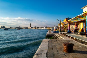 Sun, colours and roundabouts at Saint-Mark in Venice on December 28, 2019