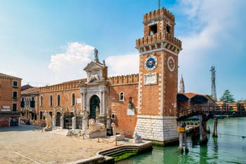 The Venice Arsenal entrance and its Greek Lions in the Castello District.