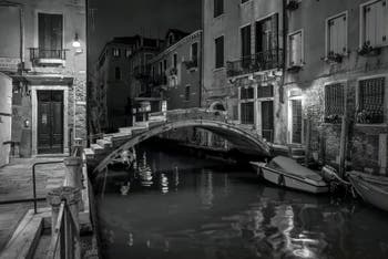 Venetian Night: the Chiodo Bridge in the Cannaregio District in Venice.