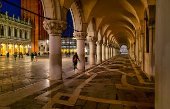 The Doge's Palace arches and the Piazzetta San Marco.