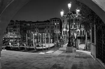 The Riva del Vin Traghetto Gondolas in the San Polo District in Venice.