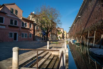 The de le Gorne Canal and Square in the Castello district in Venice