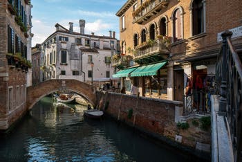 The Piovan Bank and the Miracoli Canal in the Cannaregio district in Venice