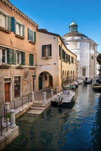 Maddalena Church and Canal in Cannaregio district in Venice