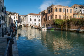 San Lorenzo Canal and Bridge in the Castello district in Venice