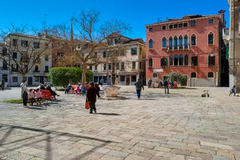 Bandiera e Moro o de la Bragora Square in the Castello District in Venice.