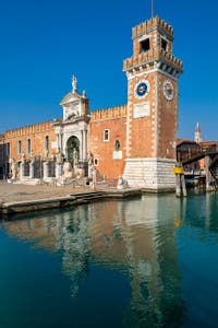 The Venice Arsenal and its Lions, in the Castello District in Venice.