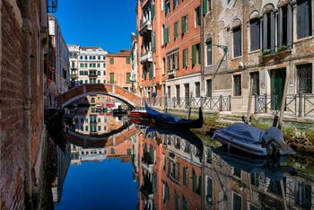 San Severo Canal and the Novo Bridge in the Castello District in Venice.