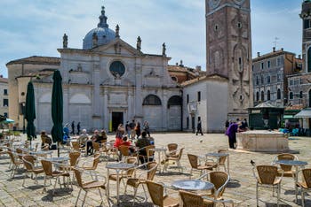 Santa Maria Formosa Square and Church in the Castello District in Venice.