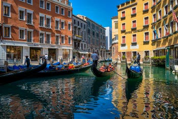 The Orseolo Bacino's Gondolas in Saint-Mark District in Venice.