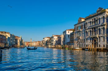 San Toma Traghetto Gondola on Venice Grand Canal.