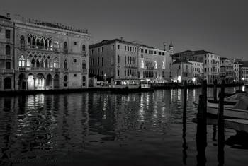 The Venice Grand Canal and the Ca' d'Oro Palace.
