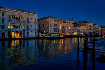 The Venice Grand Canal and the Ca' d'Oro Palace.