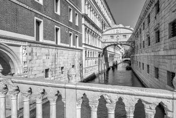 The Doge's Palace and the Bridge of Sighs in Saint Mark in Venice.