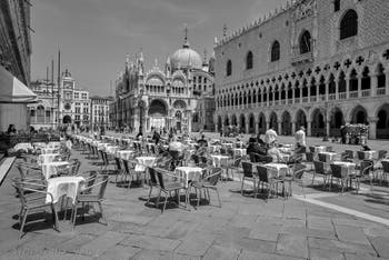 Saint-Mark Piazzetta, Doge's Palace and the Basilica in Venice.
