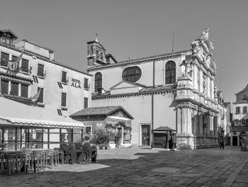 Santa Maria Zobenigo Church and Square, also named Santa Maria del Giglio, in Saint Mark in Venice.