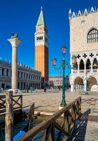 Saint Mark Bell Tower and the Doge's Palace in Venice.
