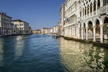 Venice Grand Canal and the Ca' d'Oro Palace in the Cannaregio district in Venice.