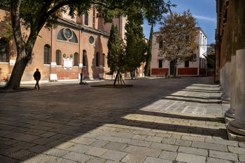 San Francesco de la Vigna Church and de la Confraternita Square in Castello district in Venice.