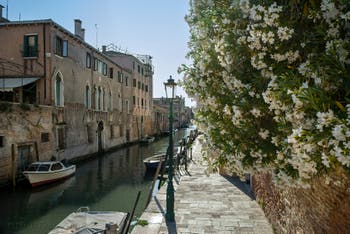 The Sensa Canal and Bank in Cannaregio district in Venice