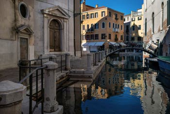 Maddalena Church and Canal in the Cannaregio district in Venice