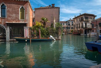 The Malcanton Canal in Dorsoduro district in Venice.