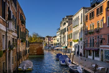 The Misericordia Canal and Bank in Cannaregio district in Venice.