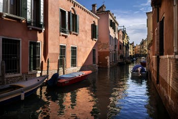 The Priuli Santa Sofia Canal in Cannaregio district in Venice.