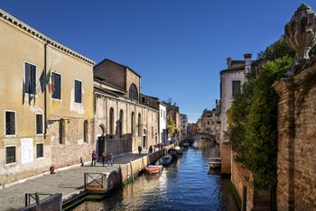 Santa Caterina Bank and Canal in the Cannaregio district in Venice.