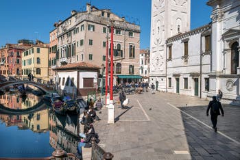 Santa Maria Formosa and Mondo Novo Canal in Castello district in Venice