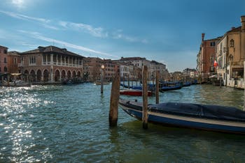 Venice Grand Canal and Rialto Fish Market.