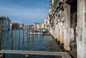 Venice Grand Canal and the Sotoportego del Traghetto in the Cannaregio district