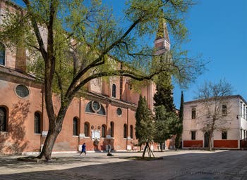 Confraternita Square and San Franceso della Vigna Church in the Castello district in Venice.