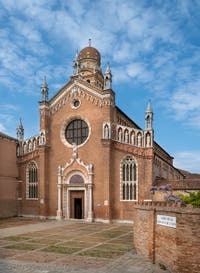 The Madonna de l'Orto Square and Church where Tintoretto is buried, in the Cannaregio district in Venice.