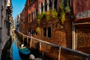 Fondamenta Rimpetto Mocenigo Bank and San Stae Canal in the Santa Croce district in Venice.