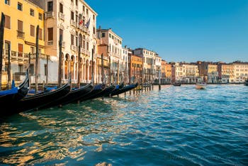 Santa Sofia Gondolas on Venice Grand Canal.