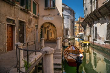 The Colonete Sotoportego and the Madalena Canal in the Cannaregio district in Venice.