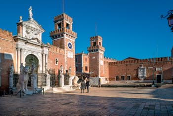 Entrance of Venice Arsenal in the Castello District.