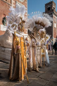 Feathered nobles at the Venice Carnival 2024