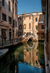 The San Severo Canal and the Tetta Bridge in the Castello district in Venice.