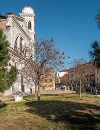 Church and Campo San Trovaso in Venice's Dorsoduro district.