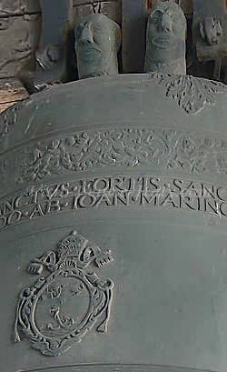 Detail of a bell of the Campanile Saint-Mark bell tower