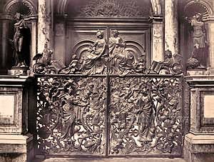 Campanile Bell Tower Saint-Mark Venice italy bronze doors of Antonio Galli in 1870