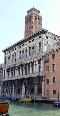 The Labia palace and its Bell tower campanile Venice Italy