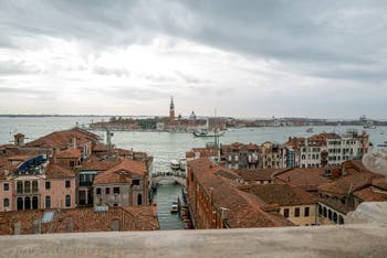 View of San Giorgio Maggiore Island from San Giorgio dei Greci Bell Tower in Venice