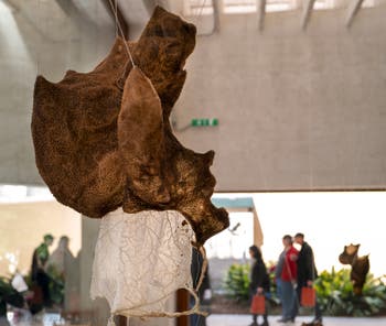 Maret Anne Sara, Hide and intestines of reindeer Sculptures, Venice Biennale International Art Exhibition