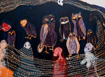 Portia Zvavahera, Captured Owls, Venice Biennale International Art Exhibition