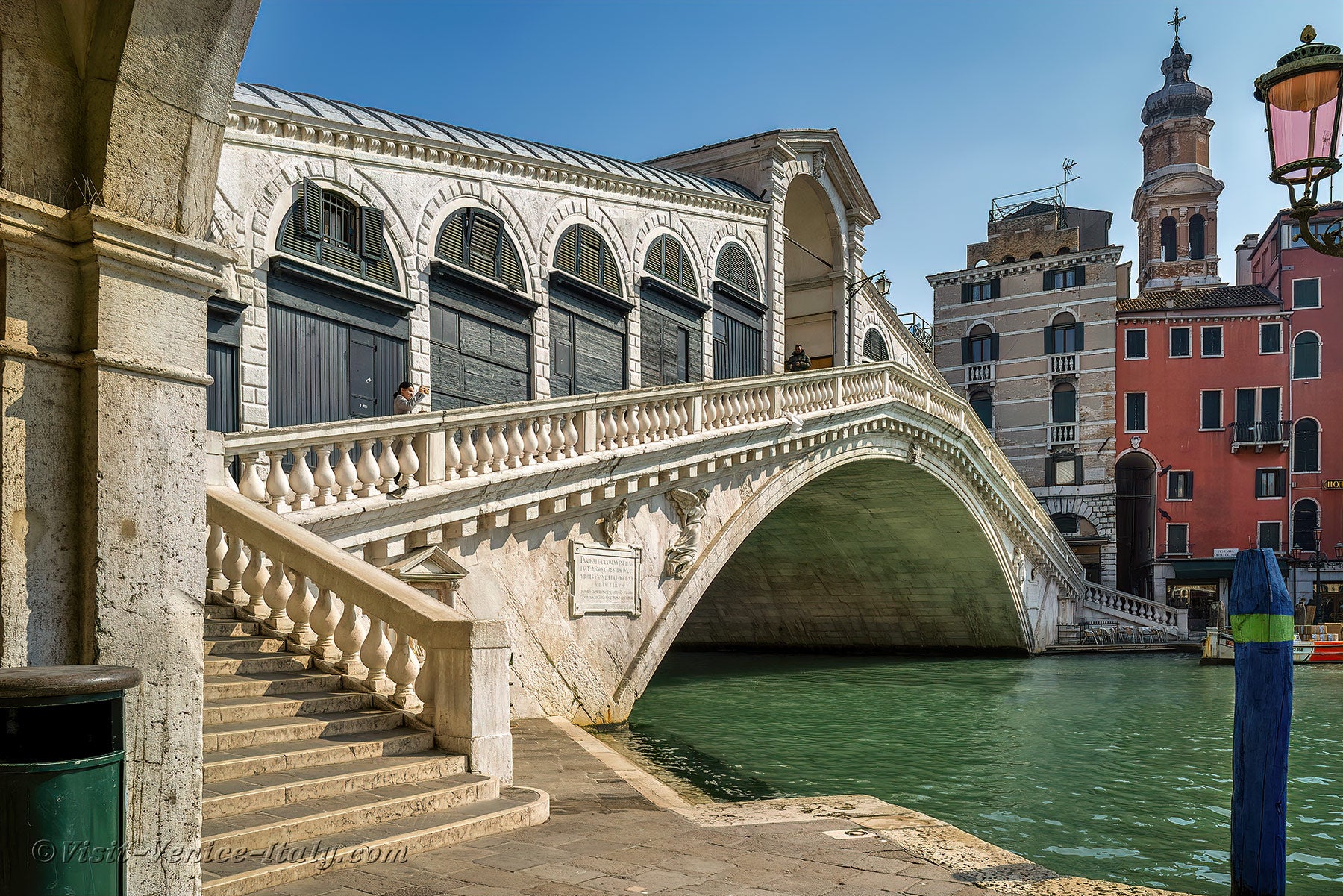 The Rialto Bridge On Venice Grand Canal In Venice Italy