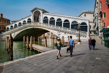 The Rialto Bridge on Venice Grand Canal